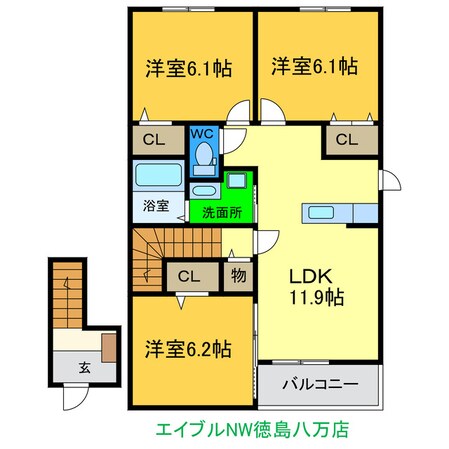 アンジュールＢの物件間取画像